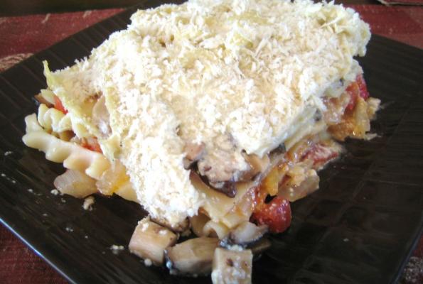 Tomato and Mushroom Pasta Bake